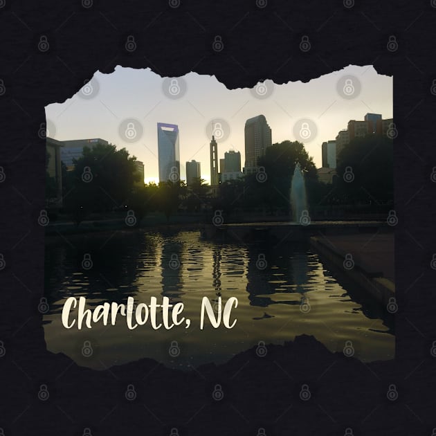 Cool photography of Charlotte North Carolina skyline blue sky sunset USA city break by BoogieCreates